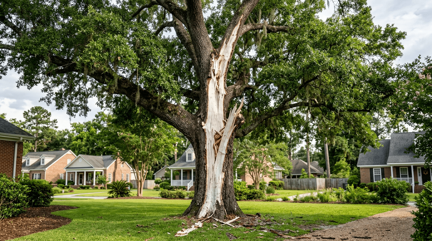 Lightning-Struck Tree in Aiken, SC: Dangerous or Can It Survive? | AJP Services LLC | Best Tree Removal in Aiken, SC